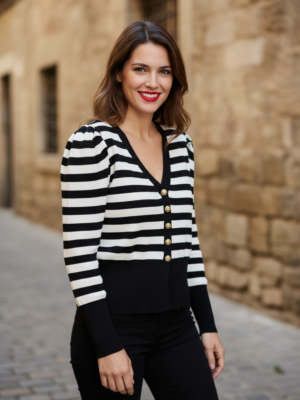 Chaqueta punto botones oro