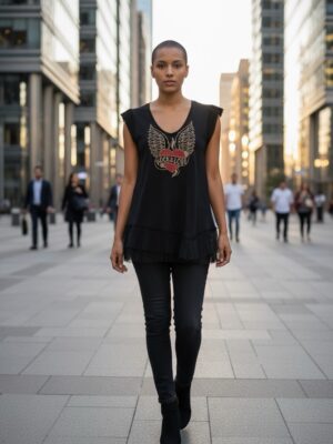 TOP GABI NEGRO Y ORO