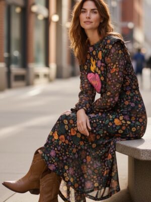 Vestido estampado flores