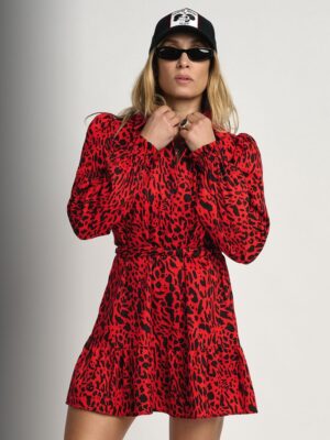 VESTIDO "ANIMAL PRINT" ROJO CORTO