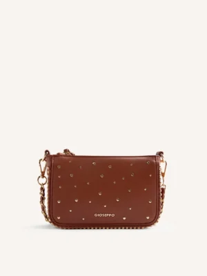 BOLSO MARRÓN BANDOLERA TACHAS