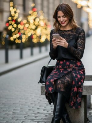 FALDA ESTRELLAS GRANATE