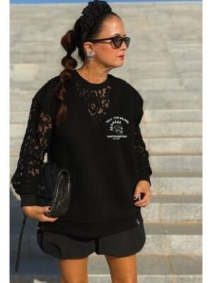 Sudadera LACE REBEL NEGRA
