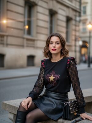 CAMISETA ESTRELLITAS GRANATE