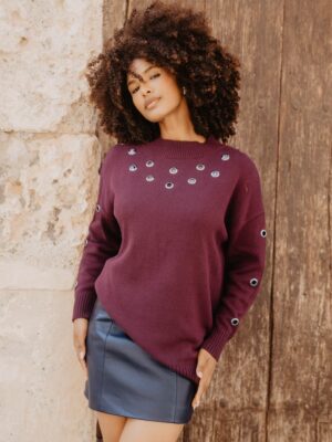 JERSEY OLLAOS PUNTO BURGUNDY