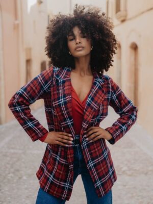 CHAQUETA CUADROS LEOPARDAS