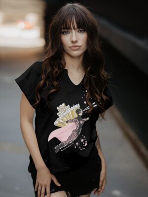 Camiseta negra Simone de Beauvoir SÚPER HEROÍNA