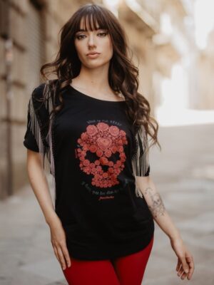 Camiseta negra Mary Shelley calavera ANIMOSA