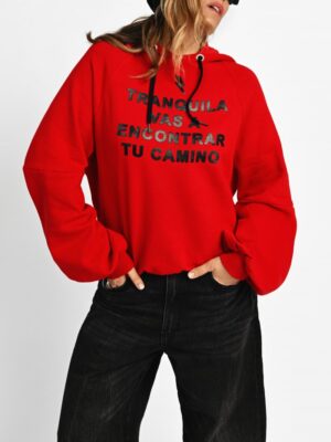 SUDADERA HOODIE "TRANQUILA" ROJA
